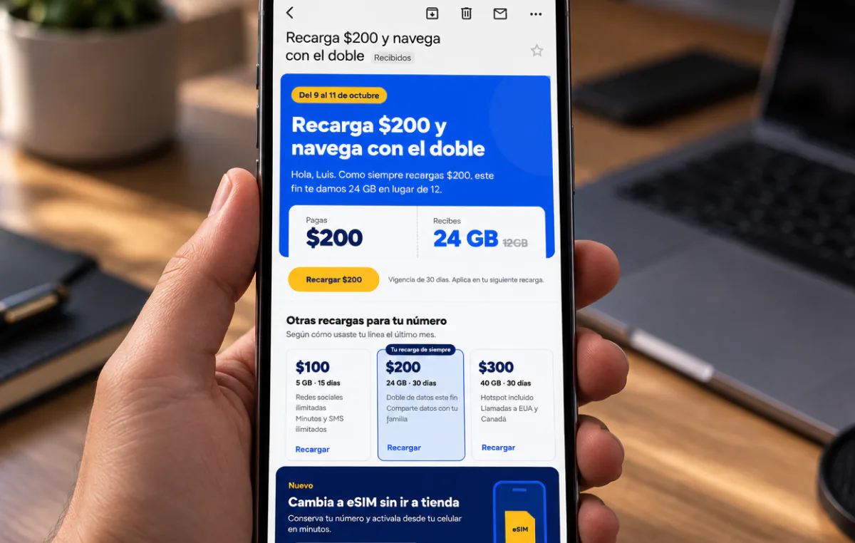 Boletines y promociones con Mailing: ejemplo en pantalla